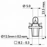 Фото: 12598CP | Лампа накаливания BAX8,5d/2Black12V 1.2W BAX8,5d/2 black (пр-во Philips)